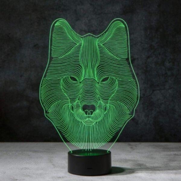 Luminária Decoração 3D Rosto de Lobo + Frete Grátis + Envio Imediato + Brinde