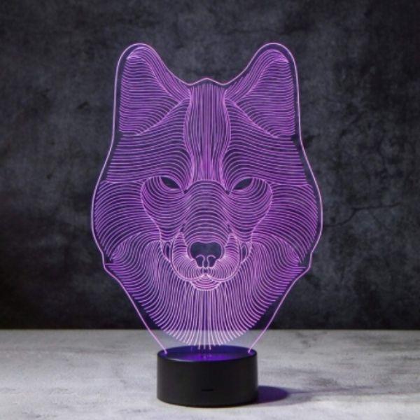 Luminária Decoração 3D Rosto de Lobo + Frete Grátis + Envio Imediato + Brinde