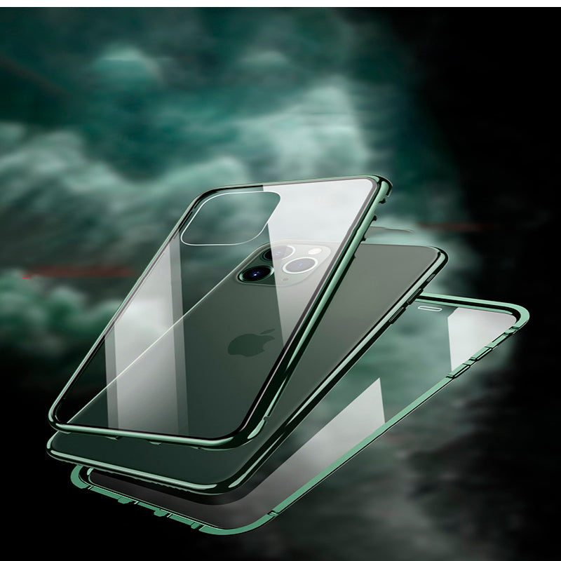 Case de Vidro Duplo Capa Magnética de Metal Para Iphone + Frete Grátis + Envio Imediato + Brinde