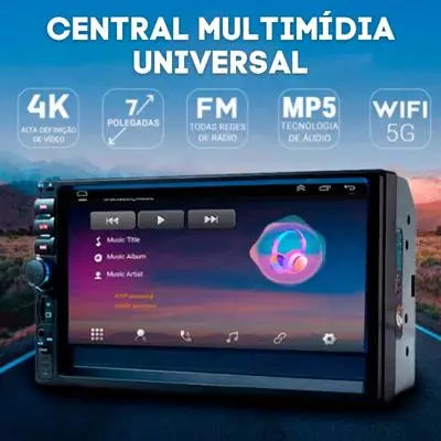 Central Multimídia para Carro Universal Stereo Rádio Bluetooth USB Android + Frete Grátis + Envio Imediato + Brinde