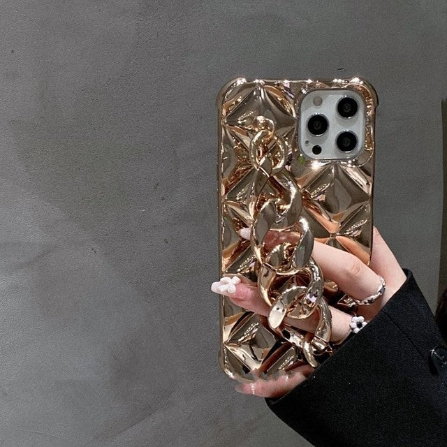Case Corrente Luxo Coreana Brilho Strass para iPhone + Frete Grátis + Envio Imediato + Brinde