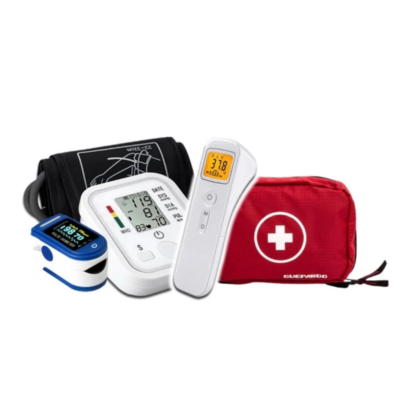 Kit Life Enfermagem - Oxímetro + Termômetro + Medidor de Pressão Arterial Digital + FRETE GRÁTIS - Envio Imediato